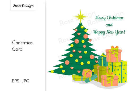 Christmas and New Year Card. Gift Boxes Illustrations for Website Design