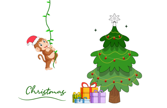Christmas Animal Gift Illustration for Festive Branding