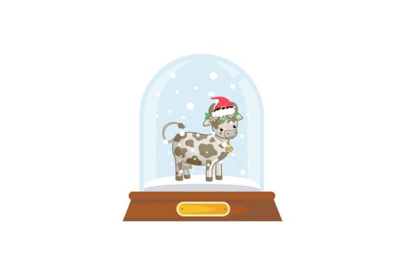 Christmas, Creative Flat Animal Snowball Illustrations