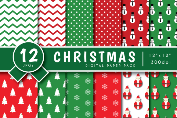 Christmas Digital Paper Pack for Branding and Packaging