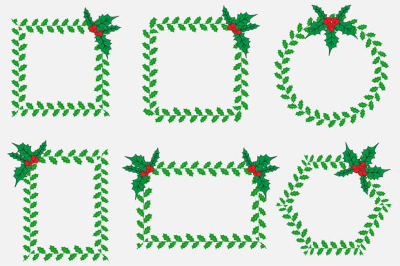 Christmas Frame, Photo Frame, Border Illustrations for Digital Sellers