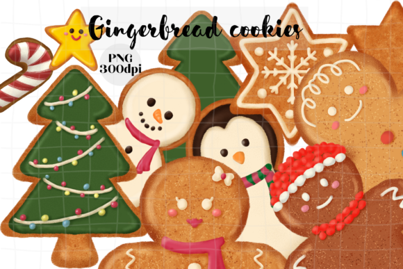 Christmas Gingerbread Cookies Clipart for Branding and Marketing