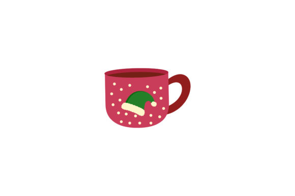 Christmas Holiday Coffee Mug Illustration for Branding