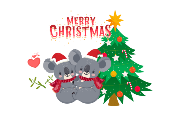 Christmas Koala Art Illustration for Branding and Marketing