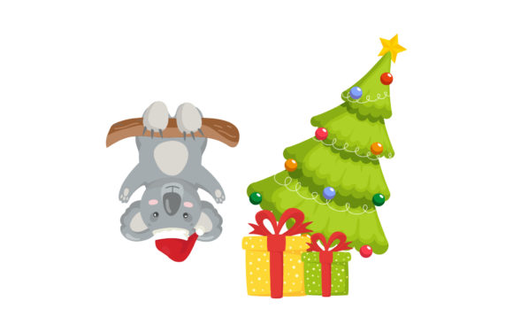 Christmas Koala Illustration Design for Branding and Print Projects