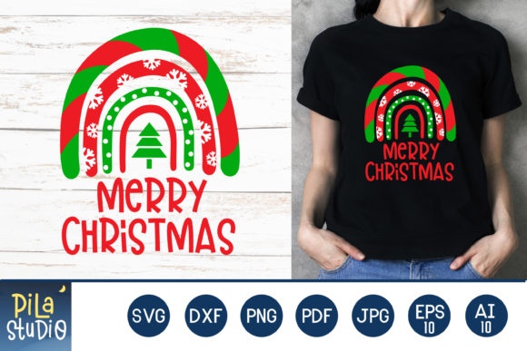 Christmas Rainbow SVG Illustrations for Handmade Creations