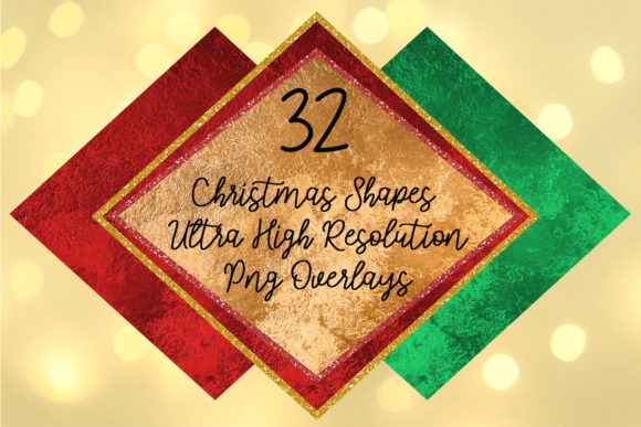 Christmas Sublimation PNG Foil Overlays for Illustrations