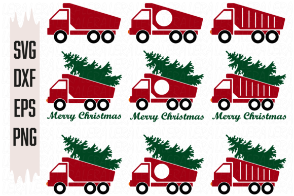 Christmas Truck, Farm Tractor Illustration Review