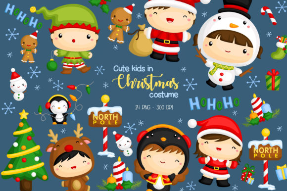 Cute Christmas Clipart Set for Illustrations