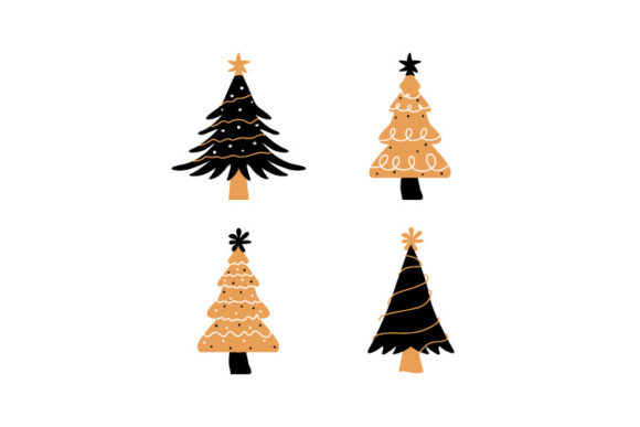 Hand Drawn Christmas Tree Illustrations for Digital Sellers