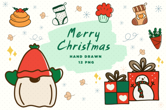 Merry Christmas Gnomes Clipart for Illustrations