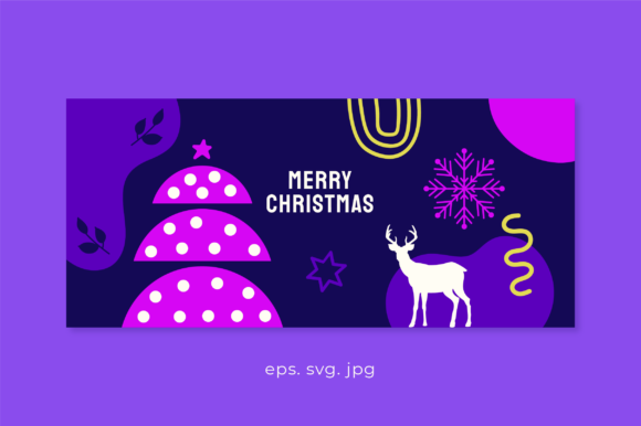 Merry Christmas Holiday Vector Template Illustrations
