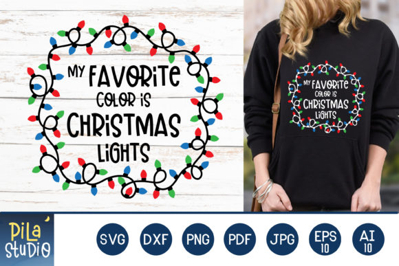 MyFavorite Color is Christmas Lights SVG Illustrations